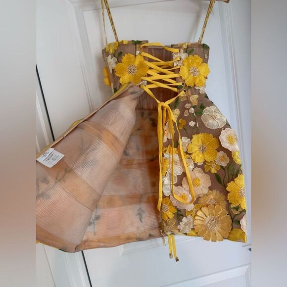 NWOT BRONX AND BANCO Jasmine Maraya Mini Dress in Yellow - Picture 13 of 16